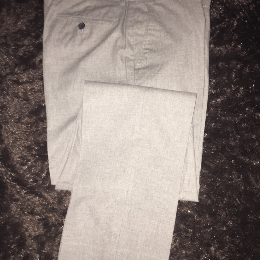 men’s slim fit W32L34 grey dress cotton pants